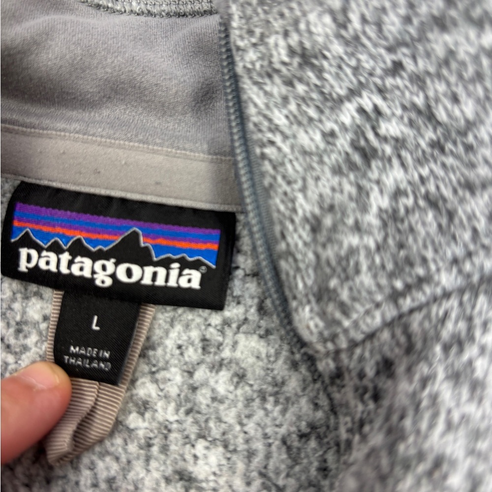 Patagonia women’s Better Sweater 1/4 zip pullover size Large Gray - Picture 4 of 9